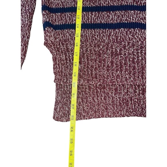 ALYA Women's Size Small Red Striped Sweater High Low Hem - Picture 7 of 11